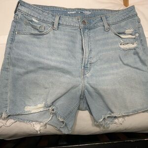 Old Navy Light Blue Ripped Jean Shorts